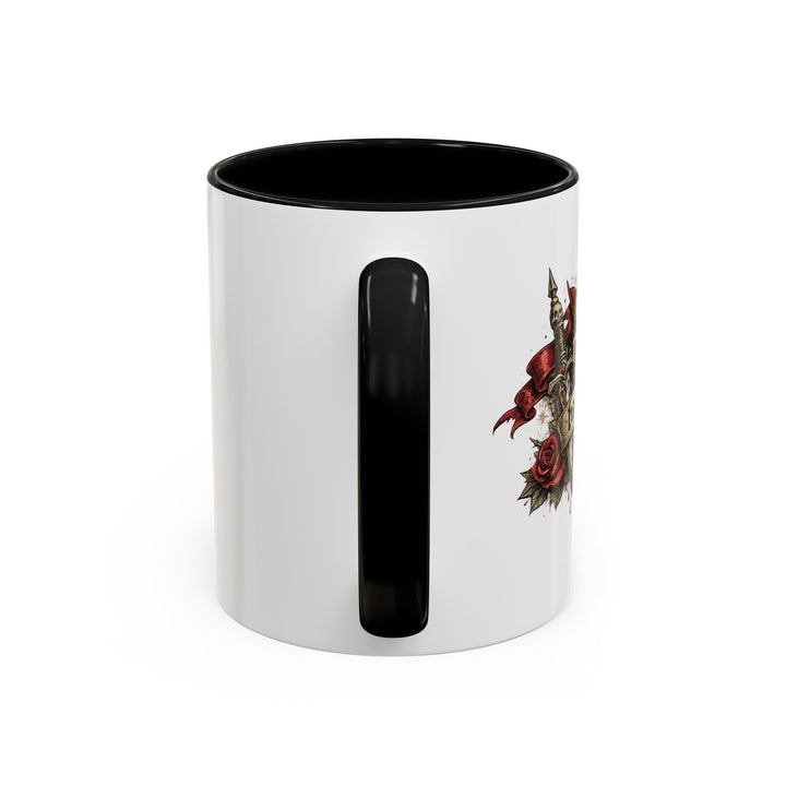 “Built From Red Flags & Bad Decisions” Accent Mug – Chaos Survivor Edition