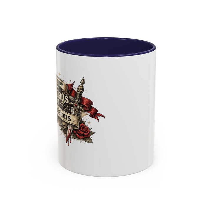 “Built From Red Flags & Bad Decisions” Accent Mug – Chaos Survivor Edition