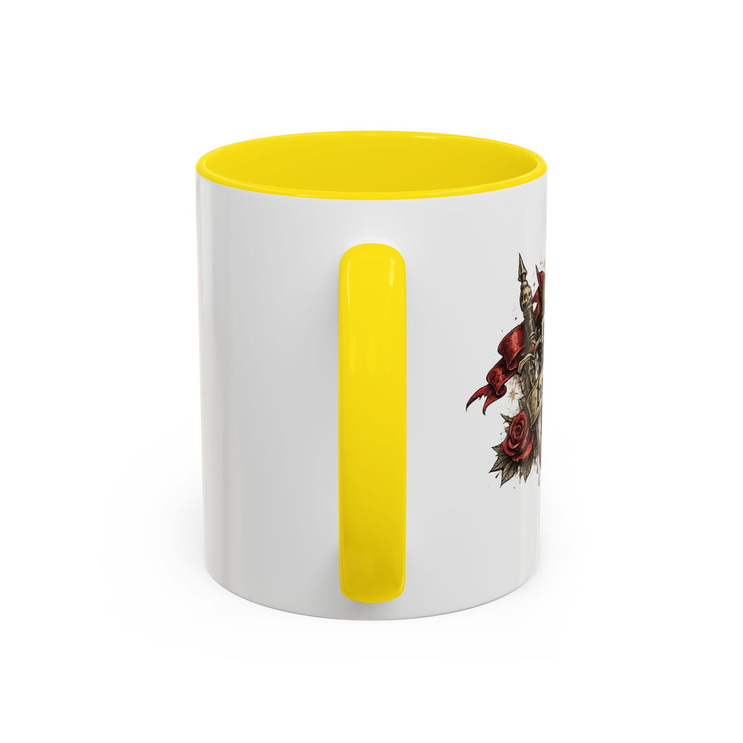 “Built From Red Flags & Bad Decisions” Accent Mug – Chaos Survivor Edition
