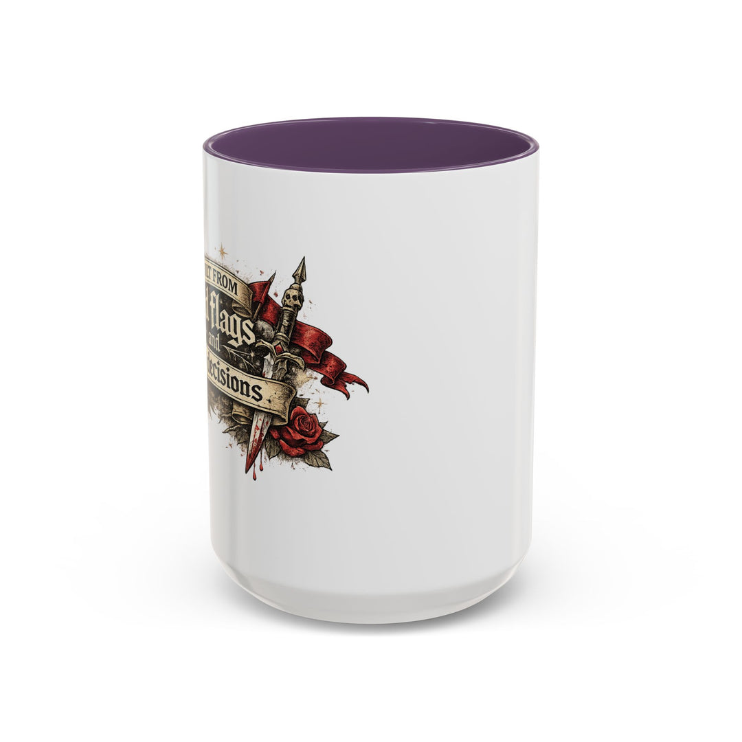 “Built From Red Flags & Bad Decisions” Accent Mug – Chaos Survivor Edition