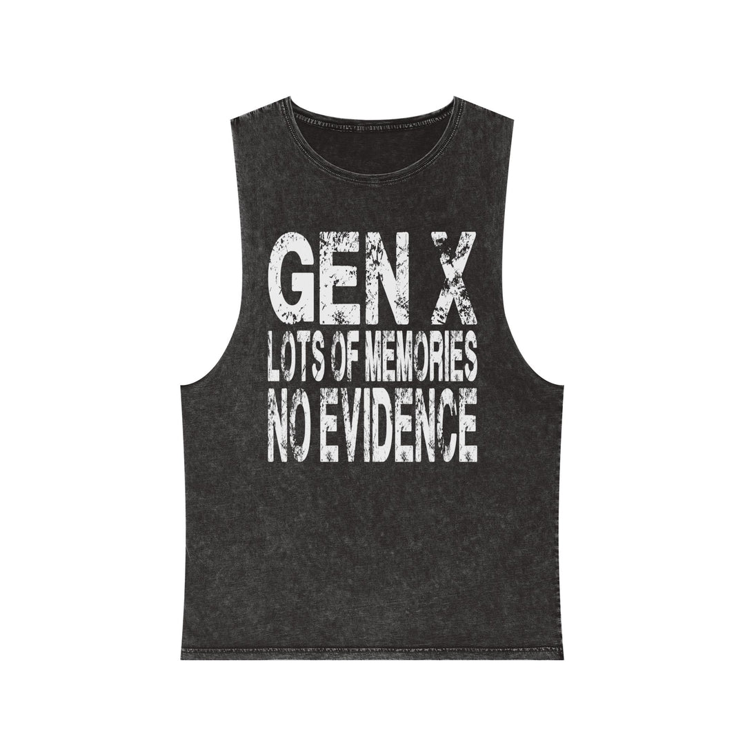 Gen X: Lots of Memories, No Evidence  Stonewash Tank Top, Vintage Unisex Summer Tee,