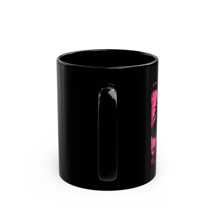 Chic Black “Something Wicked” Witch Coffee Mug – Stirred with Chaos, Served in Pink