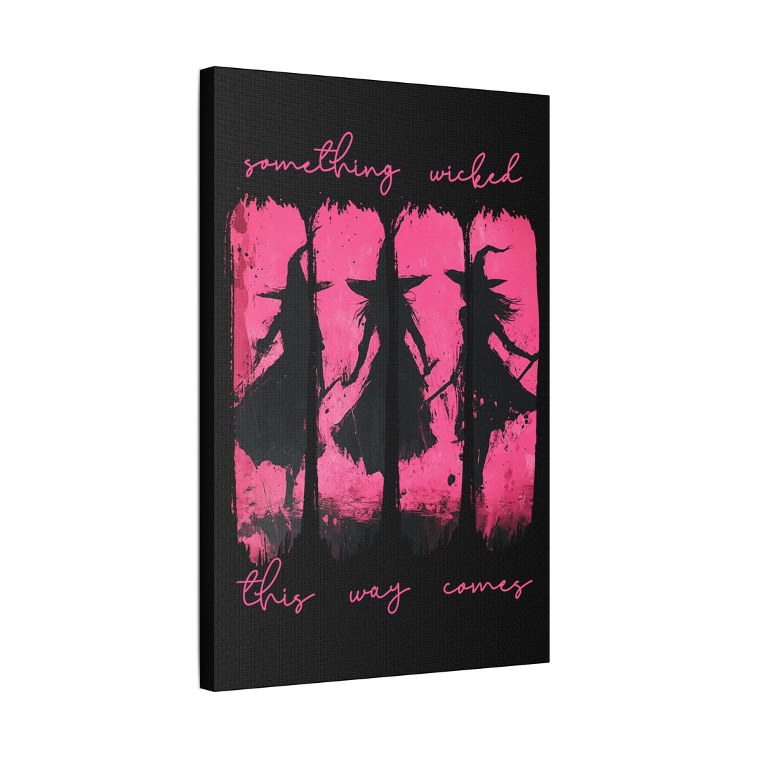 “Something Wicked” Witch Silhouette Canvas – Chaos in Hot Pink