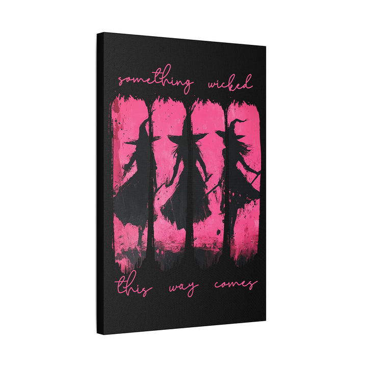 “Something Wicked” Witch Silhouette Canvas – Chaos in Hot Pink