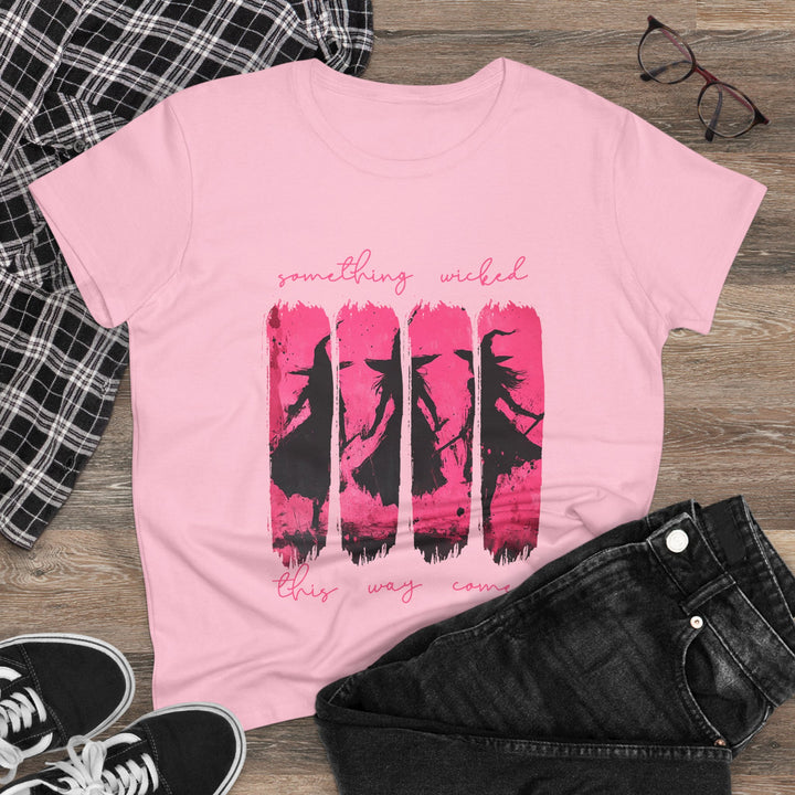 “Something Wicked” – Witches Walk in Hot Pink Tee Graphic T-shirt