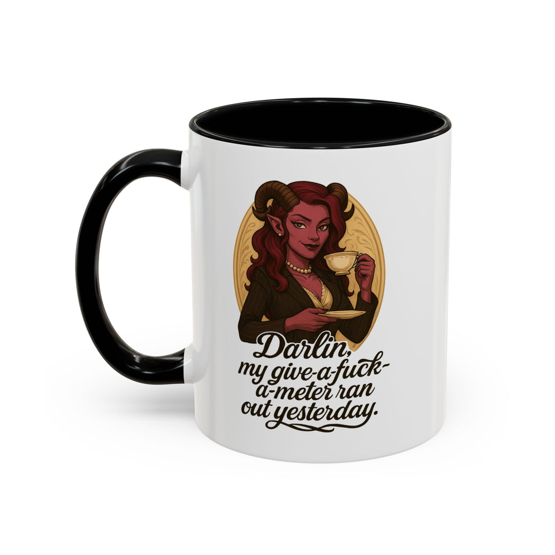 "Give-a-Fuck-o-Meter" Sass Mug – Out of Fucks, Full of Coffee
