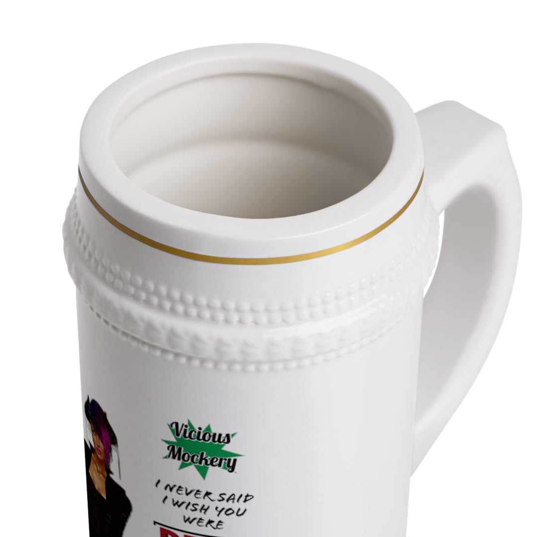 Vicious Mockery Cum Stain Beer Stein Mug