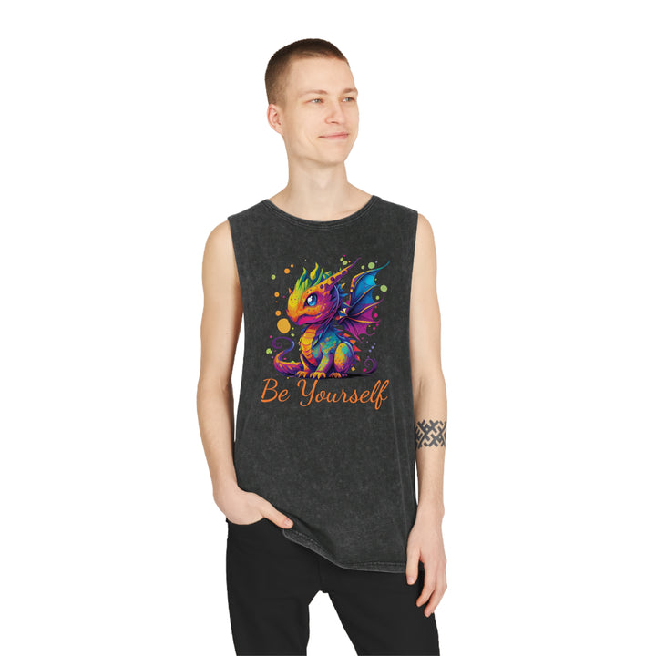 Be Yourself Unisex Stonewash Tank Top